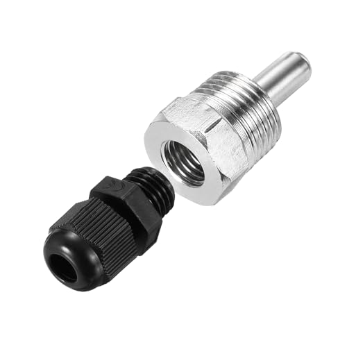 QUARKZMAN 2 Stück 8mm Durchmesser G1/2 Thermowell Schweißfrei Edelstahl 304 Mit Kabelverschraubung 30mm Länge Für Bierfermenter Schwarz