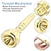 Piutouyar 7C Trumpet Mouthpiece, Brass Trumpet Mouthpiece Replacement Gold Plated Trumpet Instrument Accessories for Beginners, Professionals Players