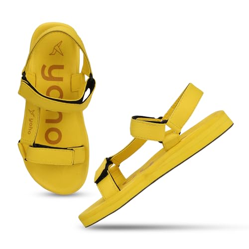 Image of YOHO EVA Sandals for Women | EVA sole | Comfortable cushioned sole with TPR base | Lightweight | Soft skin friendly straps | Adjustable straps | Velcro closure | Vibrant colour options