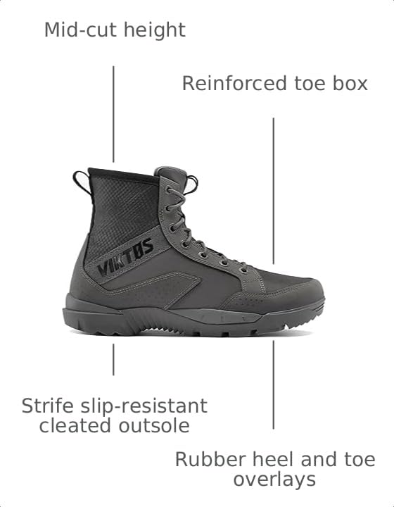 Image of VIKTOS Johnny Combat Waterproof Tactical Boots | Breathable Mid-Height Outdoor Combat Boots with Rubber Heel & Toe Overlays