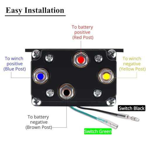 Relais 12V 250A haute capacité avec commande manuelle robuste pour treuil de benne - 6