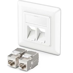 deleyCON 1x Unterputzdose mit 2x CAT6a Keystone MK3125