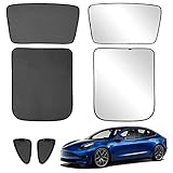Auto Glasdach Sonnenschutz für Tesla Model 3 2021 2022, UV Schutz Sonnenblende Faltbar Glasdach Sonnenschutzrollo Zubehör Schützt Mitfahrer Baby Kinder