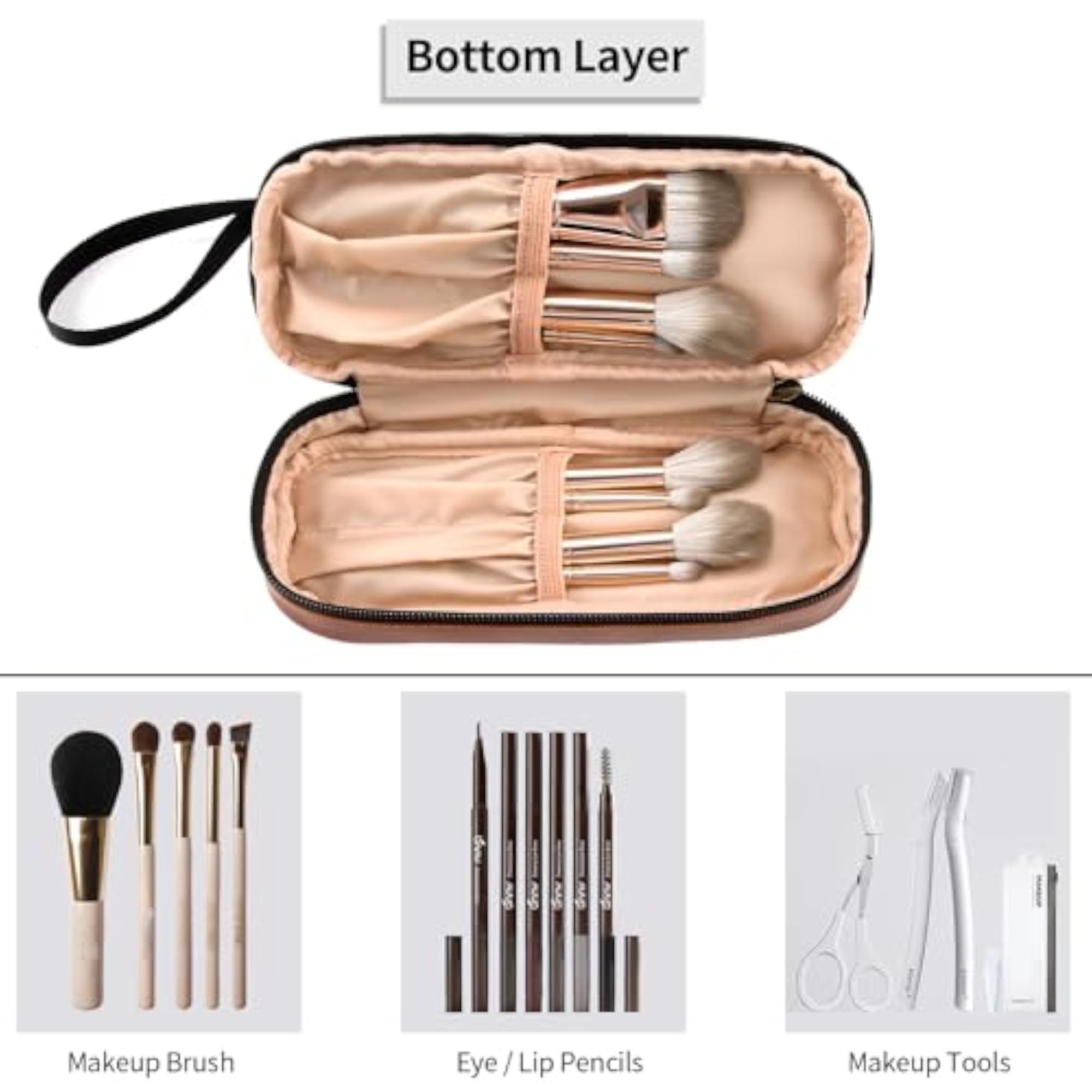 Makeup Organizer Bag for Women, Travel Cosmetic Pouch
