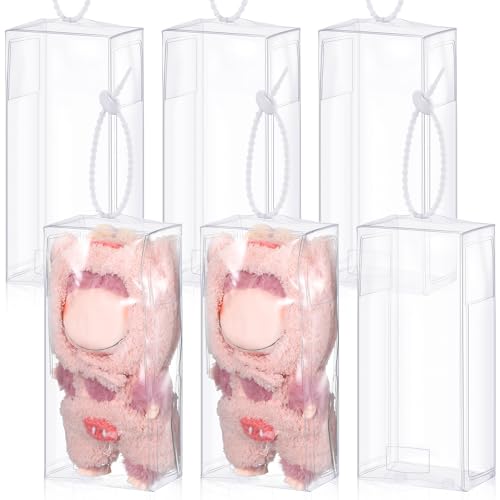 Wowangce 6 Pcs Clear Figure Display Bag Protective Cover Figures Storage Clear Bag Keychain Protective Case Dustproof Collectibles Case for Dolls