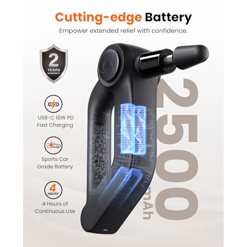 Image of BOB AND BRAD D5 Pro Plus Handheld Massage Gun with Heat, FSA-HSA Eligible Deep Tissue Percussion Massage Gun, Powerful Muscle Massager for Athletes Fitness Workout & Daily Recovery, Birthday Gift