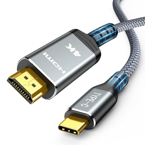 Highwings USB C auf HDMI Kabel 4K 1.8M, USB Typ C auf HDMI Kabel UHD Thunderbolt 3 Kompatibel für iPhone 15 Pro/Plus/Max, MacBook Pro/Air, iPad Pro/Air, Surface Book 2, Dell XPS, Galaxy S10/S9 usw.