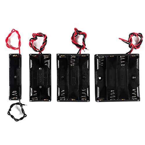 AEDIKO 8pcs AAA Battery Holder with Leads 2pcs Single AAA Battery Holder 2pcs 2 AAA Battery Holder 2pcs AAA Battery Holder with Wires