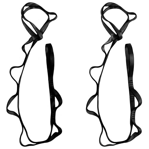 2 sangles d'extension yoga anti-gravité 1.1M noir