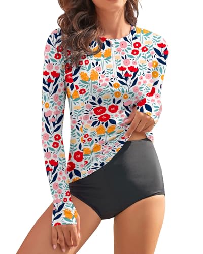 Rashguard protection solaire femme maillot de bain zippé