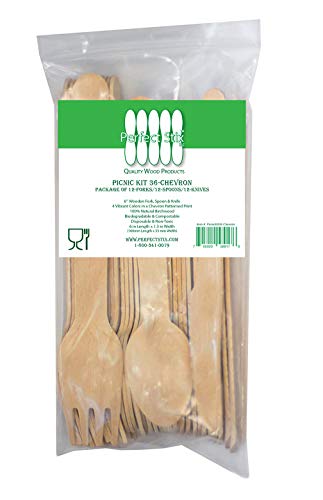 Perfect Stix Printed Wooden Chevron Wooden Cutlery ( pack of 36)