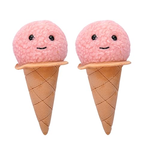 GALPADA - GALPADA 2stücke Süße Eistüte Plüschanhänger Kawaii Schlüsselringe Für Taschen Auto Und Dekoration Geschenke Für Besondere Anlässe
