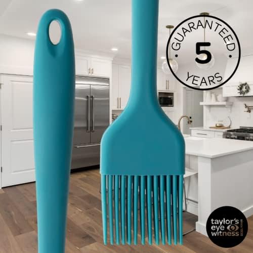 Taylors Eye Witness Blue Silicone Pastry Coating Brush - Dishwasher Safe. Basting, Glazing & Greasing. Non-Stick Bristles for Even Liquid Spread. Odour, Heat & Stain Resistant. 5 Year Guarantee.