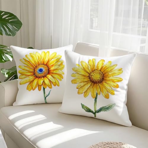 Housse coussin 80x80cm en velours jaune imperméable chic - 3