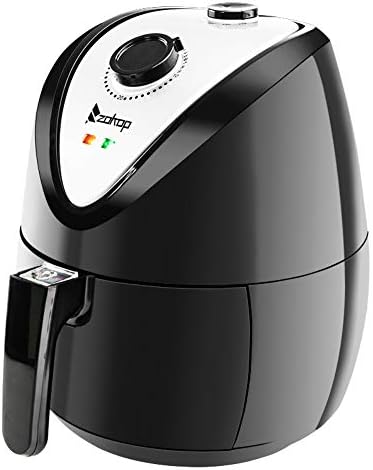 ROVSUN ZOKOP 3.7QT Air Fryer, ETL Electric Air Fryer Oven Multi-Function Oilless Cooker w/Temp Time Control, Metal Racks Tongs, Dishwasher Safe Non Stick Basket Black