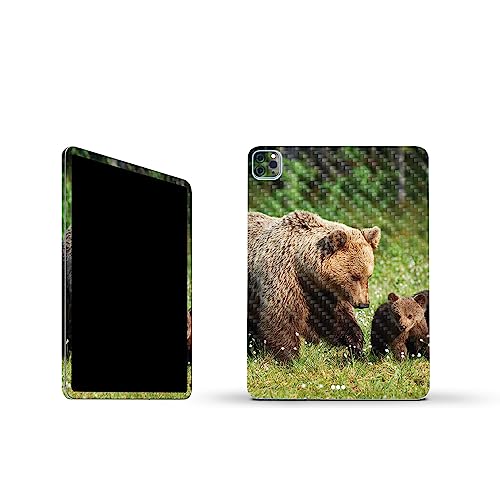 Image of MightySkins Carbon Fiber Skin Compatible with Apple iPad Pro 11 inch M2 4th Gen (2022) Full Wrap Kit - Grizzly | Protective, Durable Textured Carbon Fiber Finish | Easy to Apply | Made in The USA