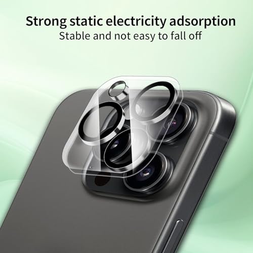 Image of Camera Lens Protector Compatible with iPhone 16 Pro (Pack of 3) | 9H Tempered Glass Camera Lens Guard | Scratch Resistant | HD Clear | Anti-Fingerprint | Easy Installation | Bubble Free