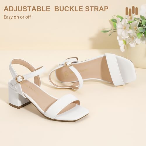 Hehainom Girls Heels Dress Shoes Square Toe Sandals Flower Girl Party Wedding Church Little Big Kid Shoes3