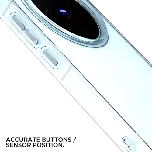 Image of Amazon Basics Back Cover for Vivo X300 5G PC + TPU Clear Transparent Raised Edges Shockproof Protective Phone Bumper Case (Transparent)