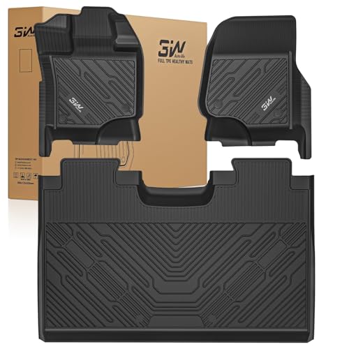 3W Floor Mats for Ford F-150 2015-2025 2026 & F150 Lightning 2022-2025 SuperCrew (w/o Fold Flat Storage), TPE All Weather Custom Fit, Front & Rear 3PCS | Heavy Duty, Easy Clean - Black