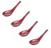 JapanBargain S-2384x4, Set of 4 Melamine Plastic Chinese Wonton Soup Spoons, Black/Red