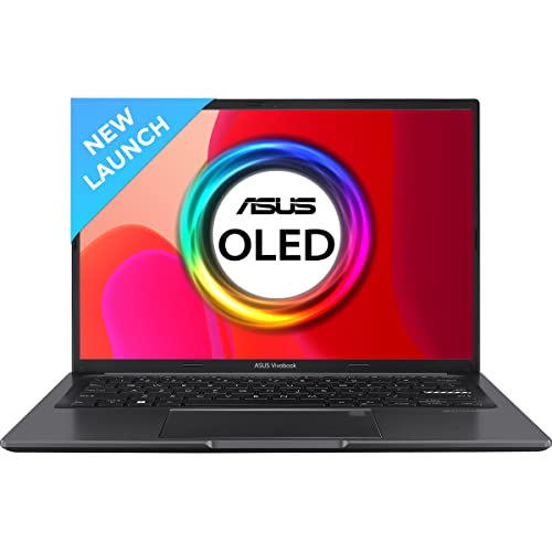 Image of ASUS Vivobook 14 OLED (2023), AMD Ryzen 5 7530U, 14 inch (35.56 cm) 2.8K OLED 90Hz, Thin & Light Laptop (16GB /512GB SSD /Windows 11 /Office 2021 /Alexa /Backlit KB /FP Sensor /Black /1.60 kg), M1405YA-KM541WS