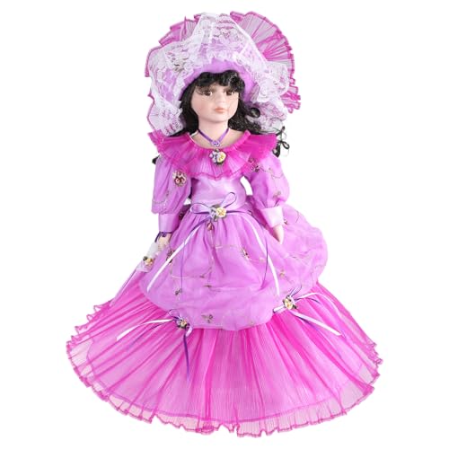 Elegante boneca de porcelana vitoriana de 40 cm, boneca renascida com vestido de corte europeu, decoração de centro de mesa
