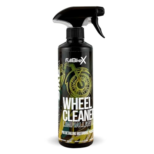FULLBIKEX Wheel Cleaner 500ml Limpia Llantas Moto Descontaminante Férrico PH Neutro Sin Ácidos, Limpieza Sin Frotar, Apto Llantas Aluminio Cromadas Pintadas, Producto Limpieza Detailing Profesional