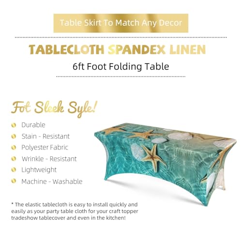 Nappe stretch 1,8m coquillages pour décorer un buffet d'anniversaire ou un repas de mariage - 6