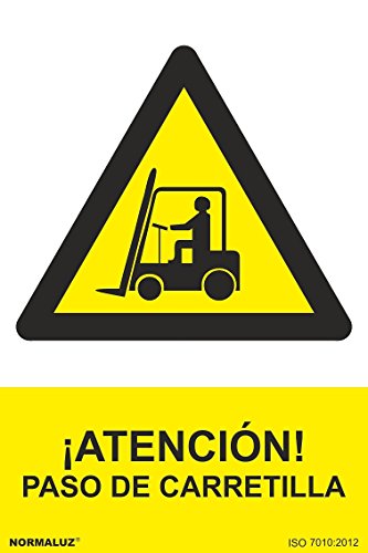 Señal ¡Atención! Paso De Carretilla Con Tintas Uv | 300 X 400 Mm - Pvc Glasspack 0'7 Mm En Oferta Normaluz Rd31006 - Señal ¡Atención! Paso De Carretilla Pvc Glasspack 0,7 Mm 30X40 Cm