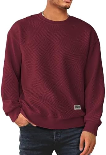 Dokotoo Men Men’s Crewneck Sweatshirts Soild Color