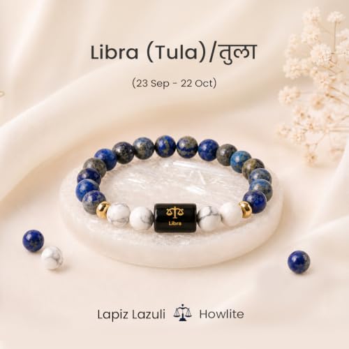 Image of Astrotalk Zodiac Bracelet with Raw Selenite Plate | Healing Crystals for Protection & Emotional Balance | Citrine & Tiger Eye | Bracelet for Man & Woman | Gift for Man & Woman