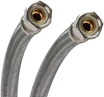Fluidmaster B6F16 Faucet Connector, Braided Stainless Steel - 3/8 Female Compression Thread x 3/8 Female Compression Thread, 16-Inch Length