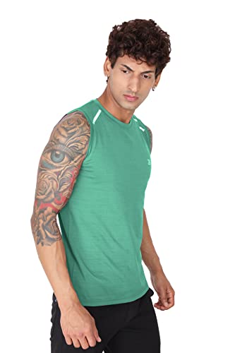Image of Big Button Mens Dry Fit Stretchable Cut Sleeves Sports Tshirt Tank Top