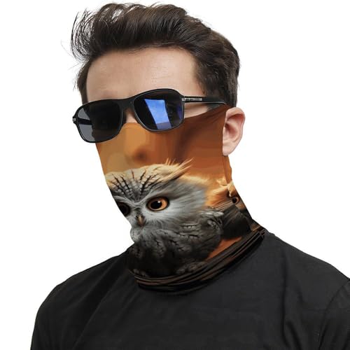 Multipurpose Neck Gaiter Cute Owl Baby Balaclava Face Mask Scarf Headwear Breathable Face Cover2
