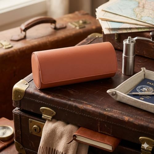 Image of essart Travel Watch Roll Case 4 Slots - Portable Luxury Watch Organizer & Storage Box for Men & Women