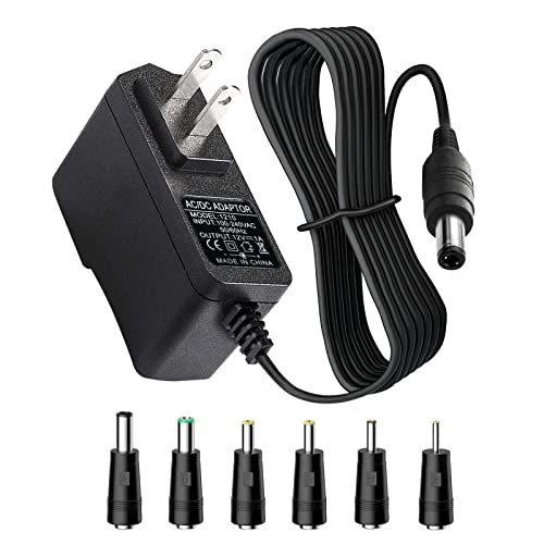 12V 1A AC DC Power Supply Adapter Cable Fit for CCTV Camera, Bluetooth Speaker, LED Strip Light, Webcam, Router and More 12 Volt Devices Universal Charger Cord Repalcemnet by CYJJZQ - Used condition - CA$16.05