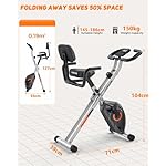 3-in-1 Heimtrainer Fahrrad Klappbar, Faltbares Heimtrainer 150kg Belastbar, Platzsparendes Heimtrainer mit Integriertes Widerstandsband, 8 Magnetische Widerstandsstufen – Bild 4