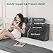 Z-hom Queen Size Wedge Headboard Pillow with 2 Roll Cushions, Large Reading Pillow for Bed Sitting Up, Triangular Backrest Cushion for Headboard, Supportive Pillow for Back Pain Relief, Grey