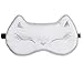 Super Soft Cat Eyelashes Pattern Eye Mask Silk Sleeping Mask Eyeshade(White)