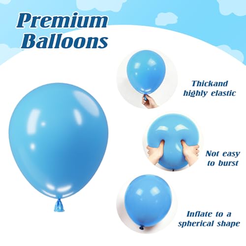 Image of Toy Inspired Story Balloons - 52pcs 12 Inch Red Blue Yellow Green Light Blue Cloud Cow Print Latex Balloons for Kids Boys Girls Inspired Birthday Story Football Farm Themed Party Decorations
