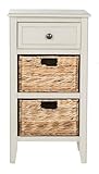 Safavieh Home Collection Everly Drawer Vintage Grey 1-Drawer 2 Removable Baskets Side Table