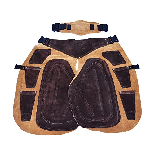 Tablier de maréchal-ferrant en cuir véritable avec sangles ajustables et poches à outils