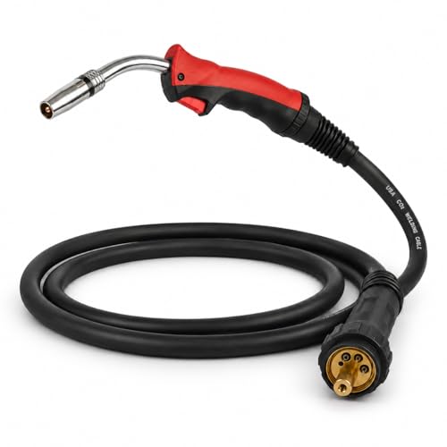 Image of 24KD MIG Welding Torch - 3M Industrial MIG Gun | Euro Connector, Heavy Duty Copper Tip, Heat-Resistant Cable | Professional MIG /MAG Welding Torch