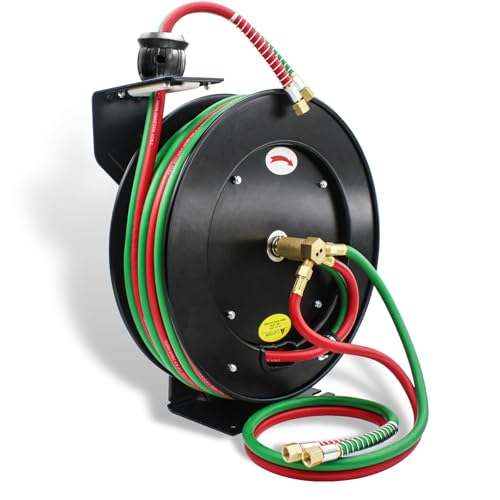 RX WELD Torch Hose Reel Auto-Rewind Retractable 1/4-Inch x 50 Feet