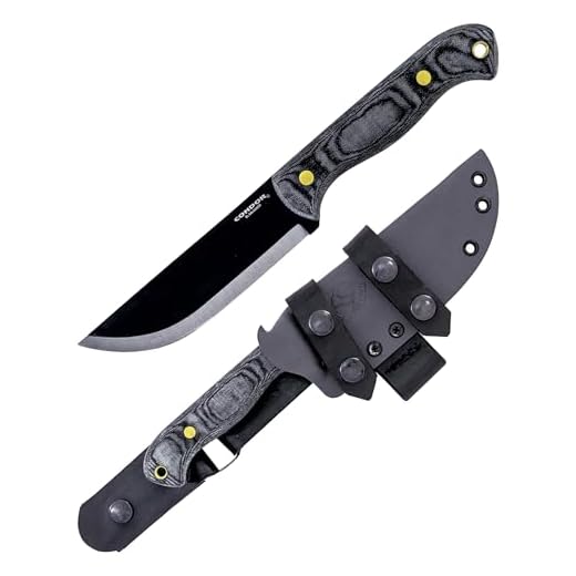 Condor Tool & Knife, SBK Knife (Straight Back Knife), 1075 High Carbon Steel, Micarta Handle, Kydex with Leather Belt Loop Sheath