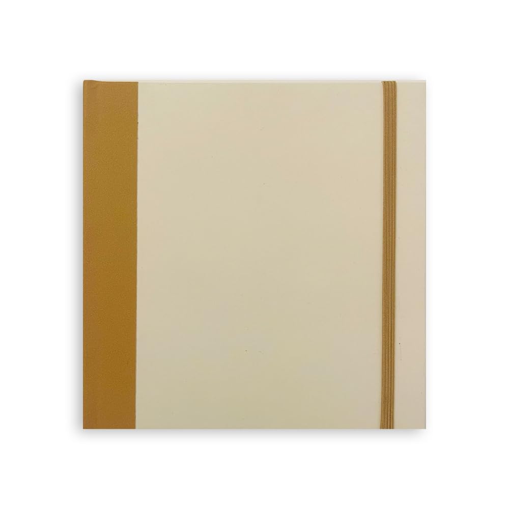 Stamperia - Mixed Media Journal with 36 Plain Watercolour Pages, Hot Pressed and Acid Free, Lay-Flat Binding, Customisable Hardcover, with Elastic Closure and Ribbon Marker (14,8 cm x 14,8 cm) (300 g)