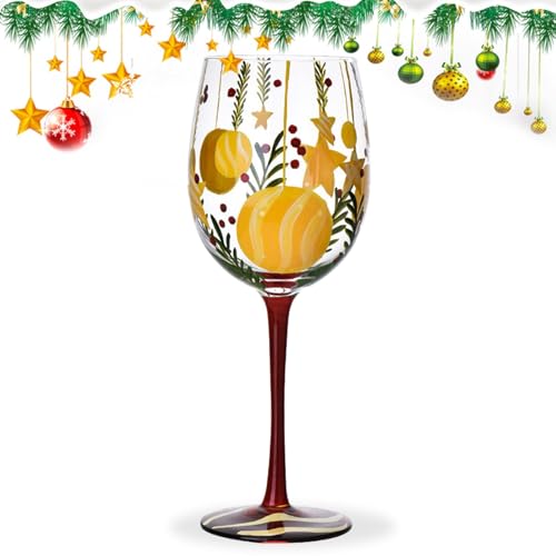 Vasos De Navidad,Copas De Vino De Navidad, Copas de Navidad de vino tinto con agujas de pino y árbol de Navidad de Papá Noel, Divertida cristalería navideña, vaso para beber, centro de mesa para Navid