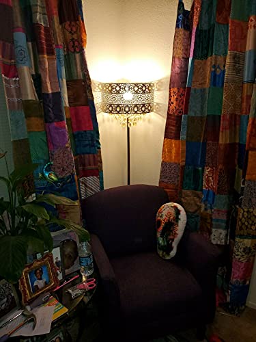 Mango Gifts India Old Sari Saree Curtains Patchwork Multicolor Boho Door Curtains Bedroom Curtain One Piece #TOP1