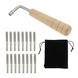 Solution d'accordage complète : le kit d'accordage CashBeat Lyre Harp comprend 16 broches d'accordage fabriquées avec précision, une clé d'accordage polyvalente en forme de L et un sac de rangement en velours de qualité supérieure, offrant tout ce dont vous avez besoin pour un accordage précis et un rangement pratique de vos instruments à cordes.